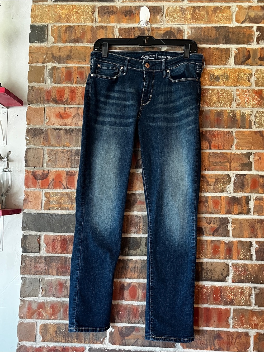 Signature Levi Strauss Modern Slim Dark Wash Denim Jeans Size:12M